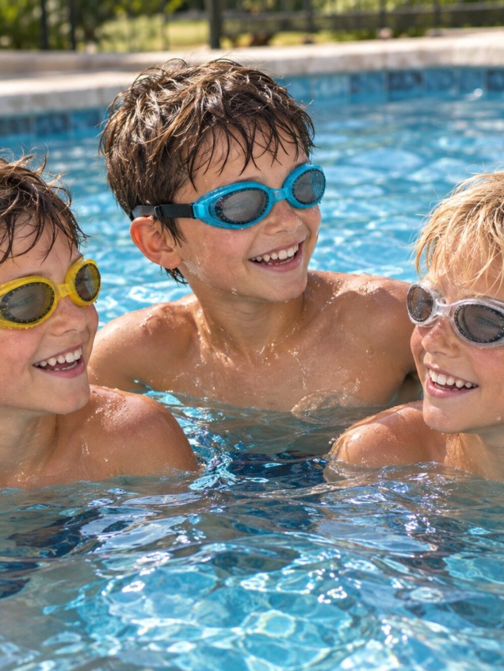 NIB - Dolfino 3-pack Youth Swim Goggles in Yellow, Blue and Clear